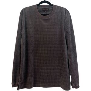 John Phillip Of London Silk Blend Chenille Crew Neck Sweater Brown Men’s Large